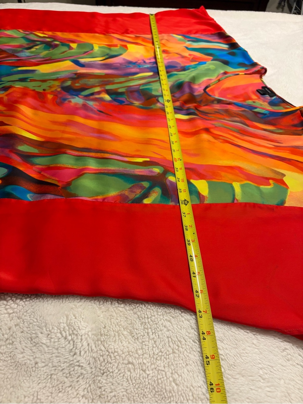 Natori Vibrant Multicolor V-Neck Swim Cover-Up with Red Borders - Picture 5 of 6